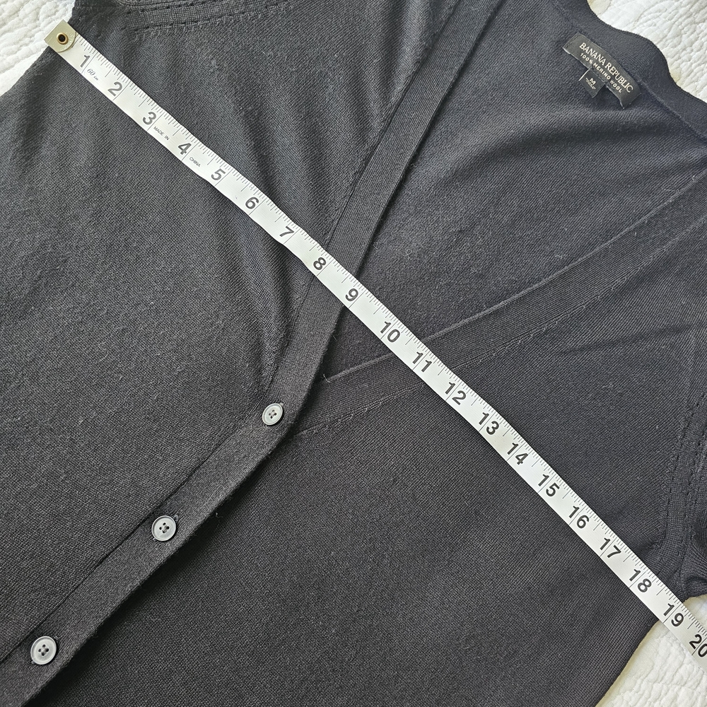 Banana Republic Black Merino Wool Cardigan - Picture 5 of 7
